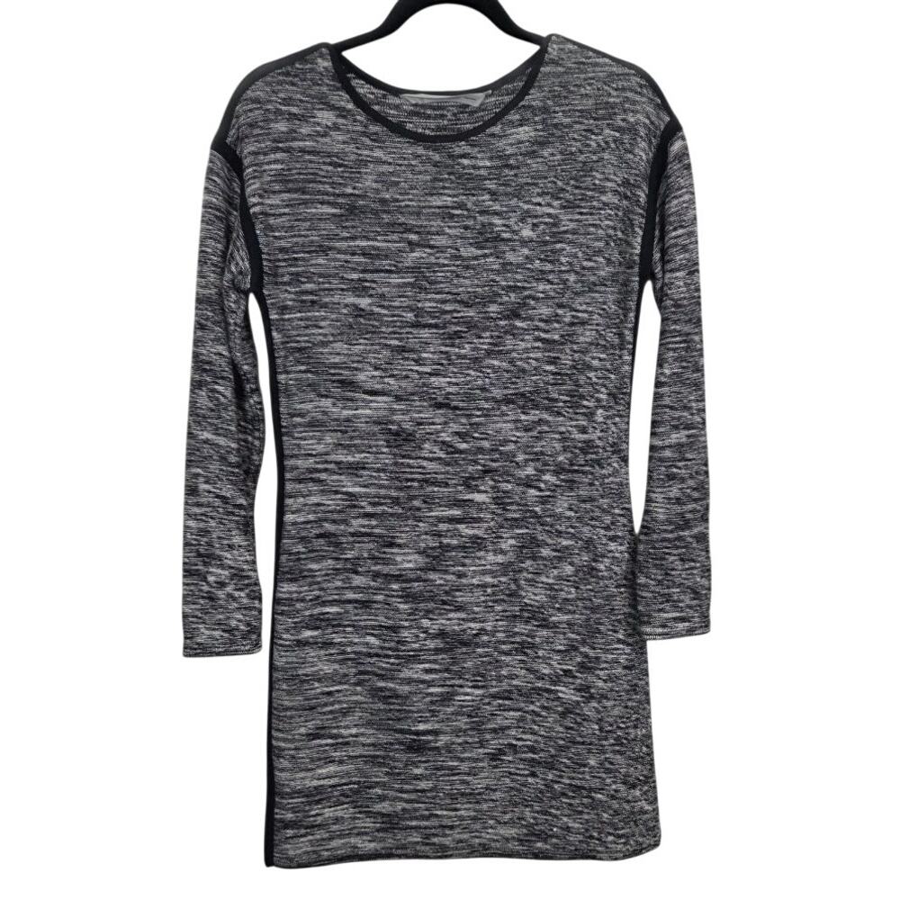 ATHLETA‎ Retreat Sweater Dress Womens Small S Grey Black Long Sleeve Knit